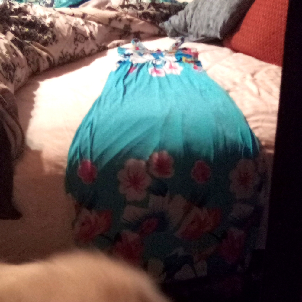 A a dress for the beach or anywhere that is blue